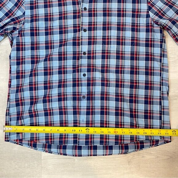Haupt Regular Fit 41/42 Blue Plaid Checketed Short Sleeve Shirt 16.5 Germany - Picture 10 of 16